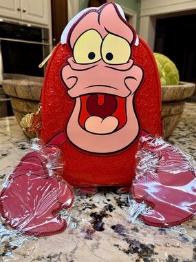 NWT Loungefly Disney Little Mermaid Sebastian Metallic Mini Backpack